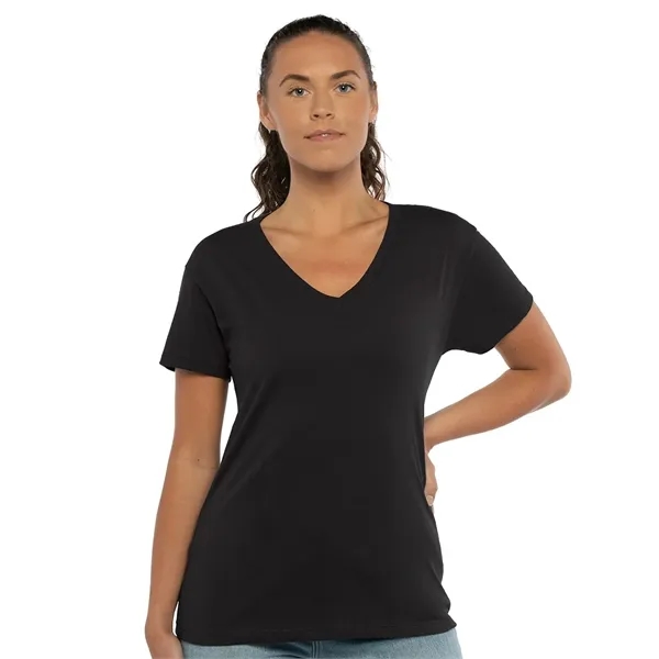 Women's V-neck tee with a relaxed fit, side seams, and a... from ASI 84358 S&S Activewear