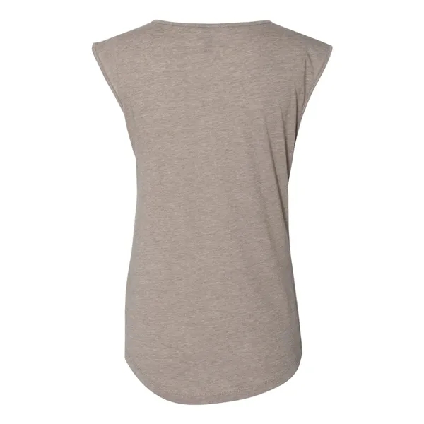 Women's poly-cotton blended sleeveless V-neck top with self-fabric bound armholes, modestly... from ASI 84358 S&S Activewear