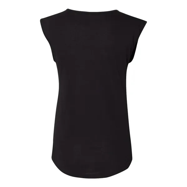 Women's poly-cotton blended sleeveless V-neck top with self-fabric bound armholes, modestly... from ASI 84358 S&S Activewear