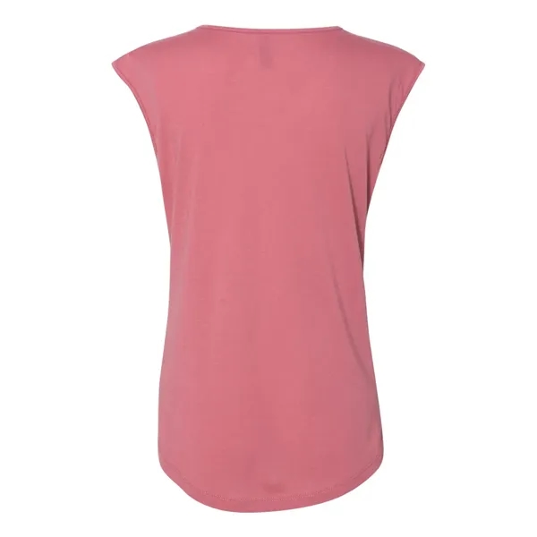 Women's poly-cotton blended sleeveless V-neck top with self-fabric bound armholes, modestly... from ASI 84358 S&S Activewear