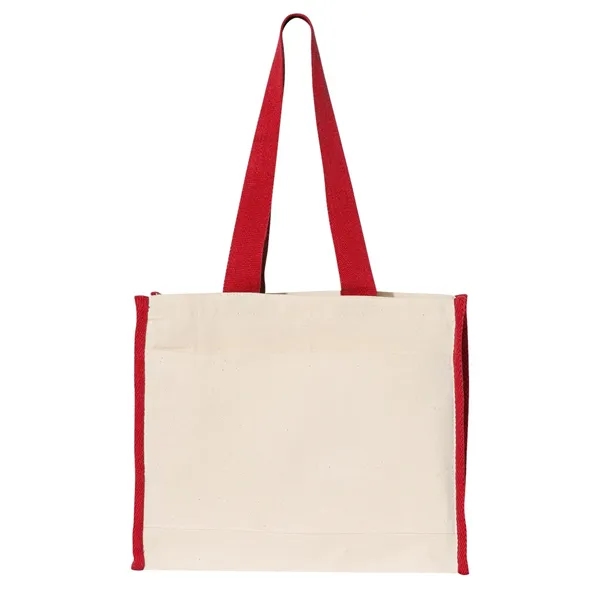 Q-Tees Gussetted Tote with Colored Handles... from ASI 84358 S&S Activewear