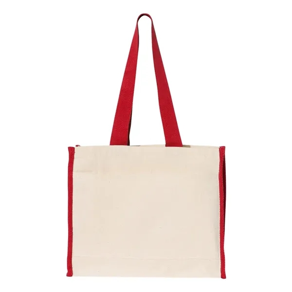 Q-Tees Gussetted Tote with Colored Handles... from ASI 84358 S&S Activewear