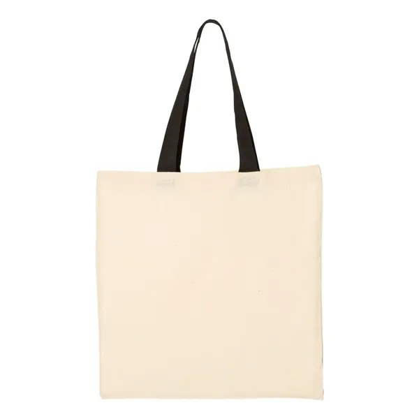 Q-Tees Cotton Economical Tote with Colored Handles... from ASI 84358 S&S Activewear