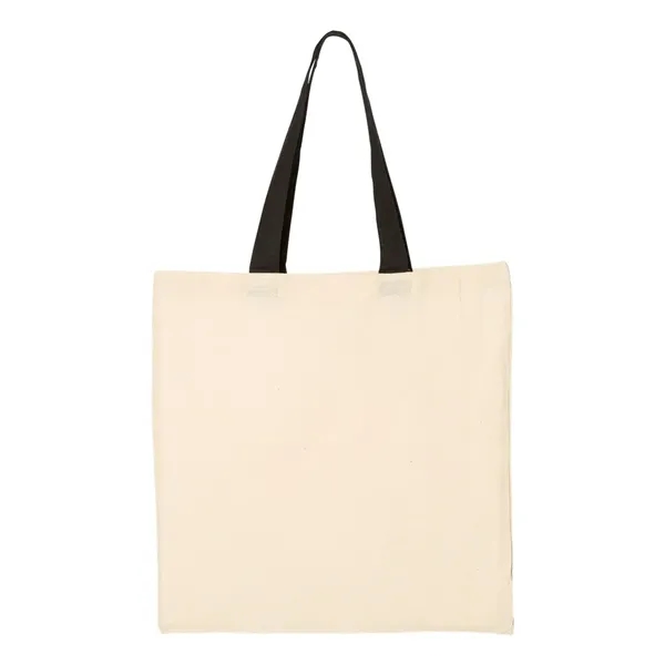 Q-Tees Cotton Economical Tote with Colored Handles... from ASI 84358 S&S Activewear