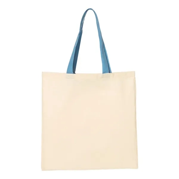Q-Tees Cotton Economical Tote with Colored Handles... from ASI 84358 S&S Activewear