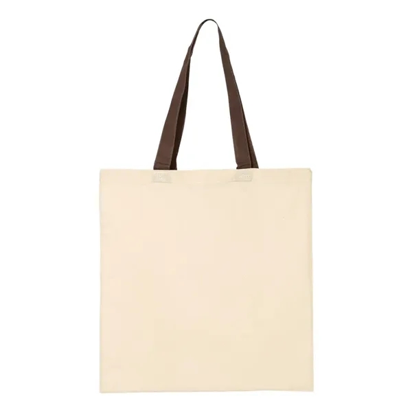 Q-Tees Cotton Economical Tote with Colored Handles... from ASI 84358 S&S Activewear