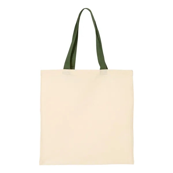 Q-Tees Cotton Economical Tote with Colored Handles... from ASI 84358 S&S Activewear