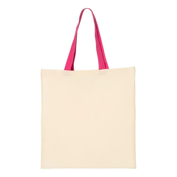 Q-Tees Cotton Economical Tote with Colored Handles... from ASI 84358 S&S Activewear