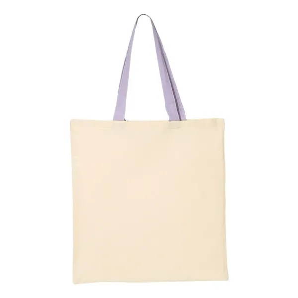 Q-Tees Cotton Economical Tote with Colored Handles... from ASI 84358 S&S Activewear