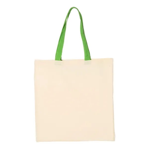 Q-Tees Cotton Economical Tote with Colored Handles... from ASI 84358 S&S Activewear
