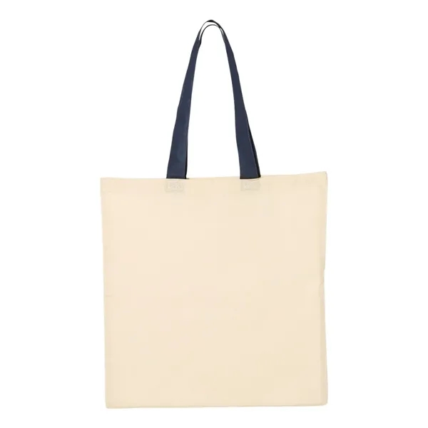 Q-Tees Cotton Economical Tote with Colored Handles... from ASI 84358 S&S Activewear