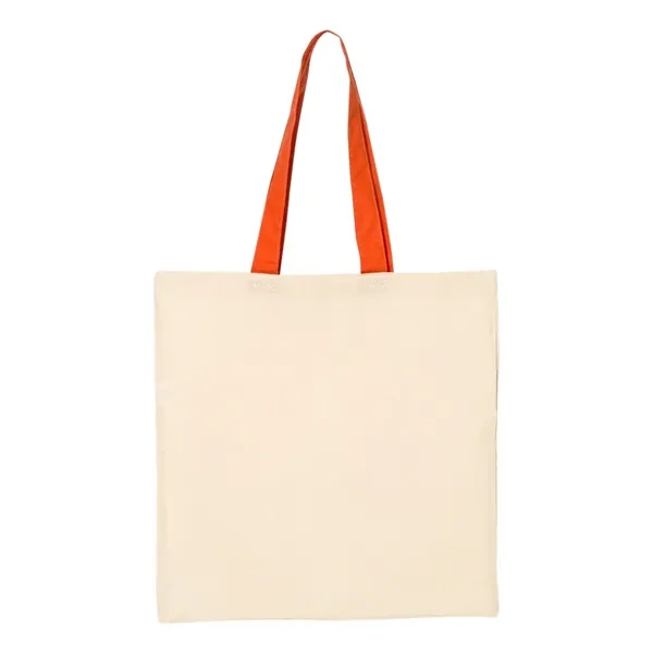 Q-Tees Cotton Economical Tote with Colored Handles... from ASI 84358 S&S Activewear