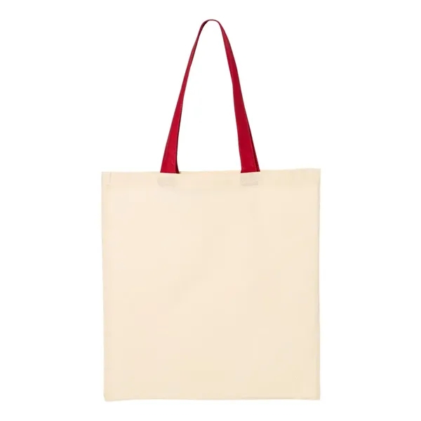 Q-Tees Cotton Economical Tote with Colored Handles... from ASI 84358 S&S Activewear