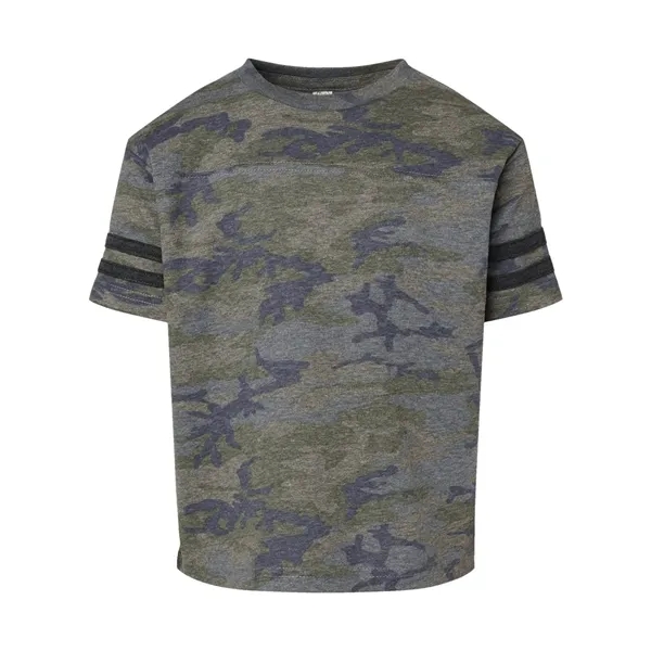 Football jersey tee for toddlers with white stripes on the sleeves,... from ASI 84358 S&S Activewear