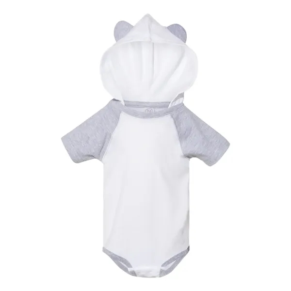 Fine Jersey Infant Short Sleeve Raglan Bodysuit with Hood...... from ASI 84358 S&S Activewear