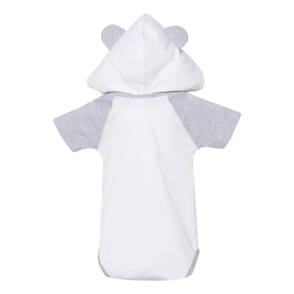 Fine Jersey Infant Short Sleeve Raglan Bodysuit with Hood...... from ASI 84358 S&S Activewear