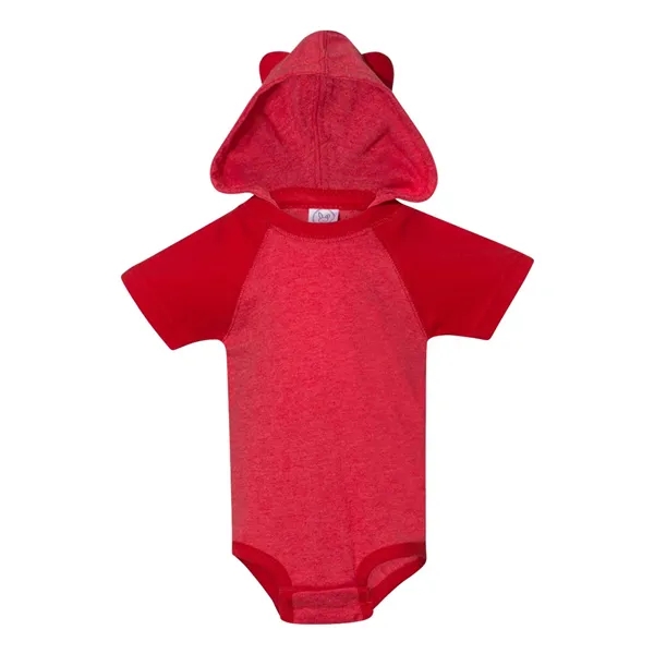 Fine Jersey Infant Short Sleeve Raglan Bodysuit with Hood...... from ASI 84358 S&S Activewear