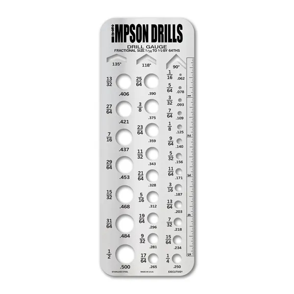 Stainless steel drill gauge used to quickly and conveniently identify drill... from ASI 53430 Executive Line / Executive Line®