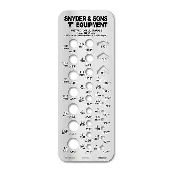 Stainless steel drill gauge used to quickly and conveniently identify drill... from ASI 53430 Executive Line / Executive Line®