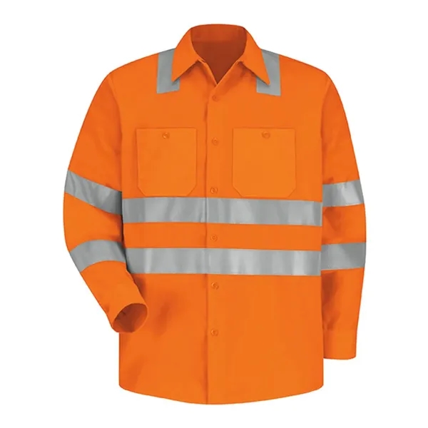 Long sleeve safety work shirt with two-pieced lined collar, pencil stall,... from ASI 84358 S&S Activewear