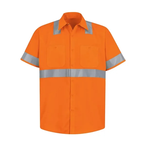 Safety short sleeve work shirt with full button front closure, reflecting... from ASI 84358 S&S Activewear
