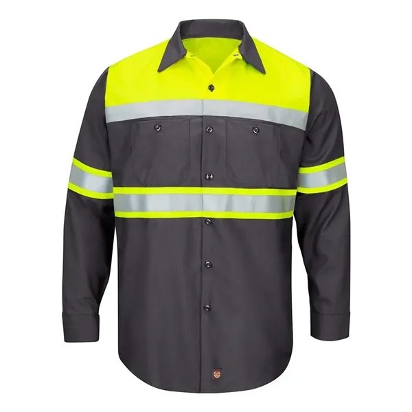 Hi-Visibility Colorblock Ripstop Long Sleeve Work Shirt... from ASI 84358 S&S Activewear