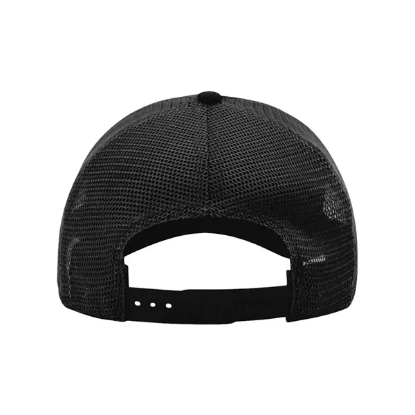 Washed trucker cap with a cotton front, mesh back, snapback closure,... from ASI 84358 S&S Activewear