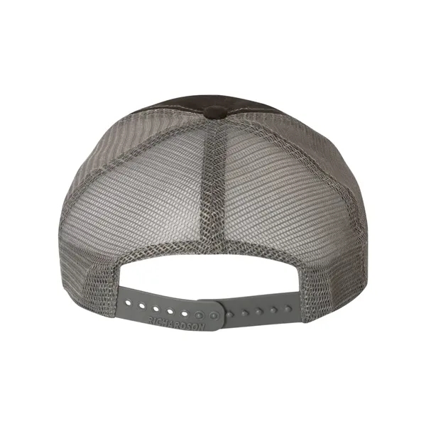 Washed trucker cap with a cotton front, mesh back, snapback closure,... from ASI 84358 S&S Activewear