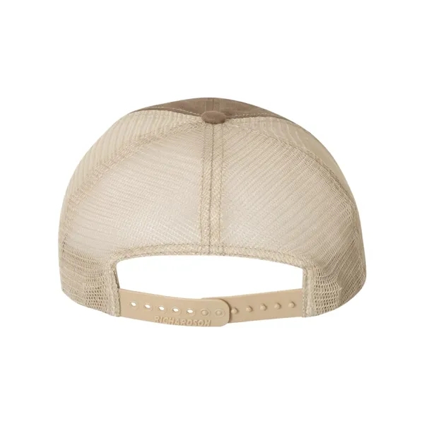 Washed trucker cap with a cotton front, mesh back, snapback closure,... from ASI 84358 S&S Activewear