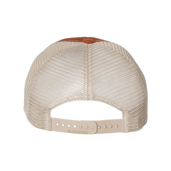 Washed trucker cap with a cotton front, mesh back, snapback closure,... from ASI 84358 S&S Activewear