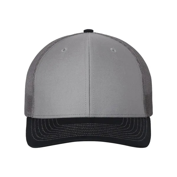 Trucker snapback cap made of polyester/cotton with a mesh back and... from ASI 84358 S&S Activewear