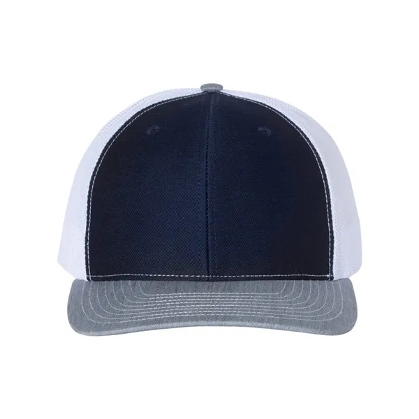 Trucker snapback cap made of polyester/cotton with a mesh back and... from ASI 84358 S&S Activewear