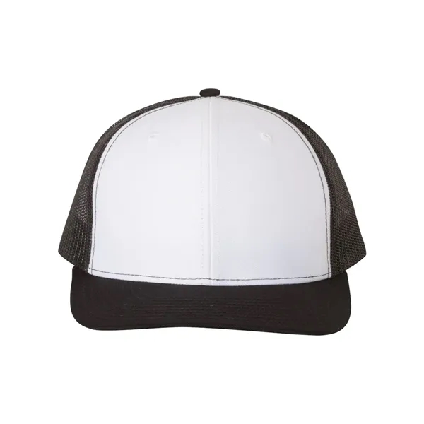 Trucker snapback cap made of polyester/cotton with a mesh back and... from ASI 84358 S&S Activewear