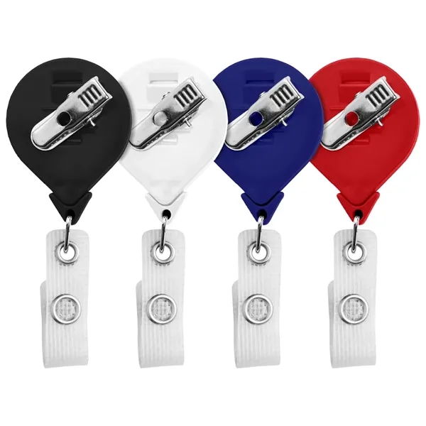 Antimicrobial JUMBO round retractable badge reel in solid colors, alligator clip... from ASI 49470 DEVARA