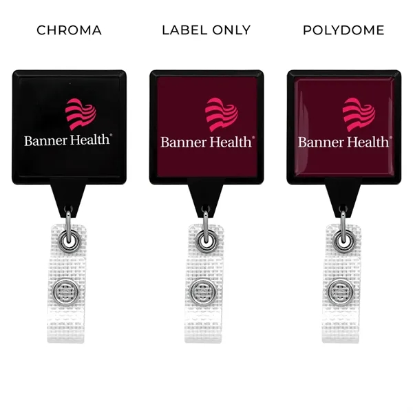 Antimicrobial JUMBO square retractable badge reel in solid colors, alligator clip... from ASI 49470 DEVARA