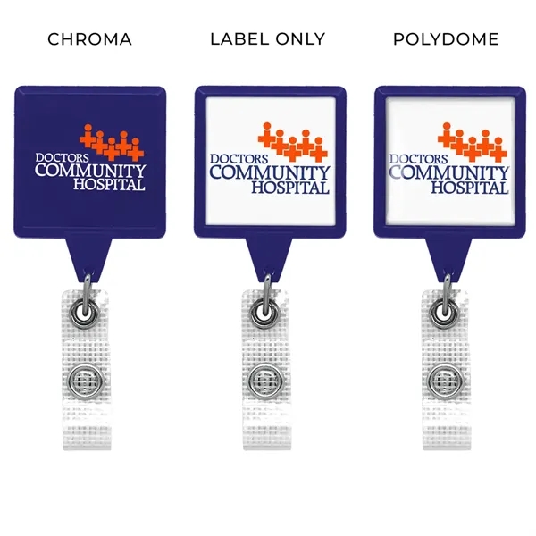 Antimicrobial JUMBO square retractable badge reel in solid colors, alligator clip... from ASI 49470 DEVARA