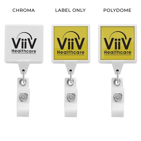 Antimicrobial JUMBO square retractable badge reel in solid colors, alligator clip... from ASI 49470 DEVARA