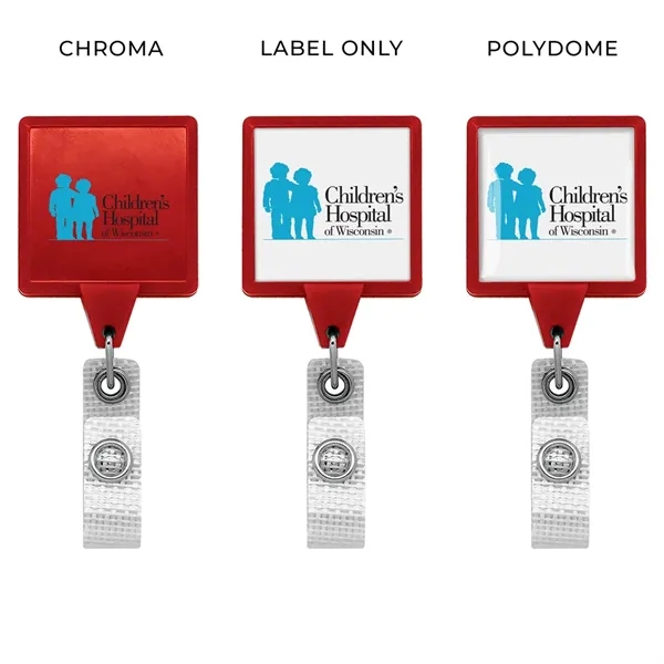 Antimicrobial JUMBO square retractable badge reel in solid colors, alligator clip... from ASI 49470 DEVARA