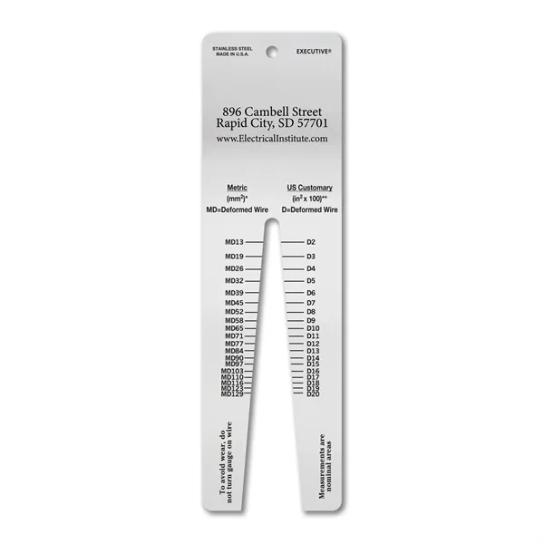 .041" stainless steel 6" x 1.75" wire gauge measuring 0.128" to... from ASI 53430 Executive Line / Executive Line®