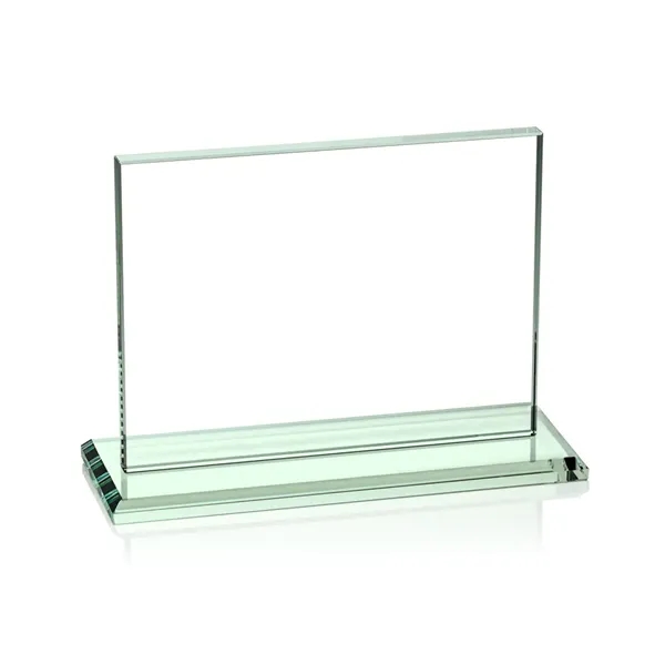 Rectangular, horizontal 1/2-inch thick jade color upright award with a base.... from ASI 84592 St Regis Group / St Regis