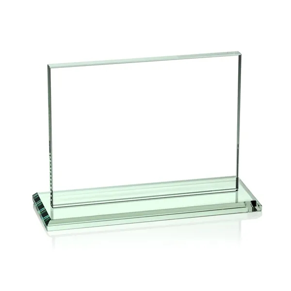 Rectangular, horizontal 1/2-inch thick jade color upright award with a base.... from ASI 84592 St Regis Group / St Regis