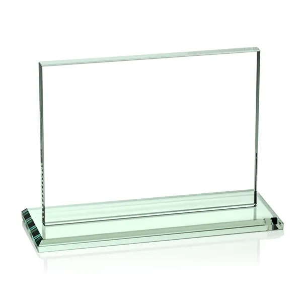 Rectangular, horizontal 1/2-inch thick jade color upright award with a base.... from ASI 84592 St Regis Group / St Regis