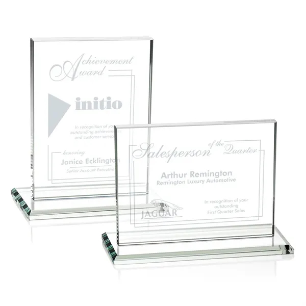 Rectangular starfire horizontal color 1/2-inch thick award with a base.... from ASI 84592 St Regis Group / St Regis