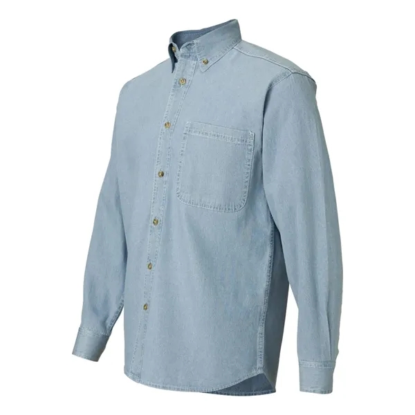 Tall size, long sleeve denim shirt with felled seams.... from ASI 84358 S&S Activewear