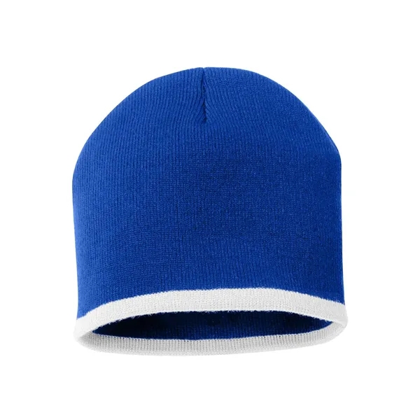 Striped 8" knit cap, 100% acrylic. Blank product.... from ASI 84358 S&S Activewear