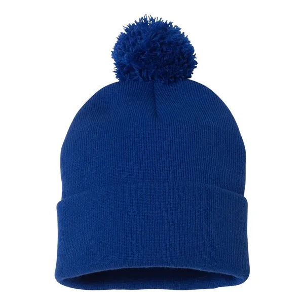 Knit cap with pom-pom on top, blank.... from ASI 84358 S&S Activewear