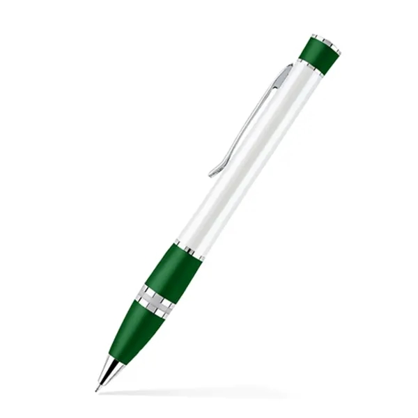 Sleek twist action pen with pearl coated white barrel.... from ASI 55583 GMG Pen / Ultra PENWORKS