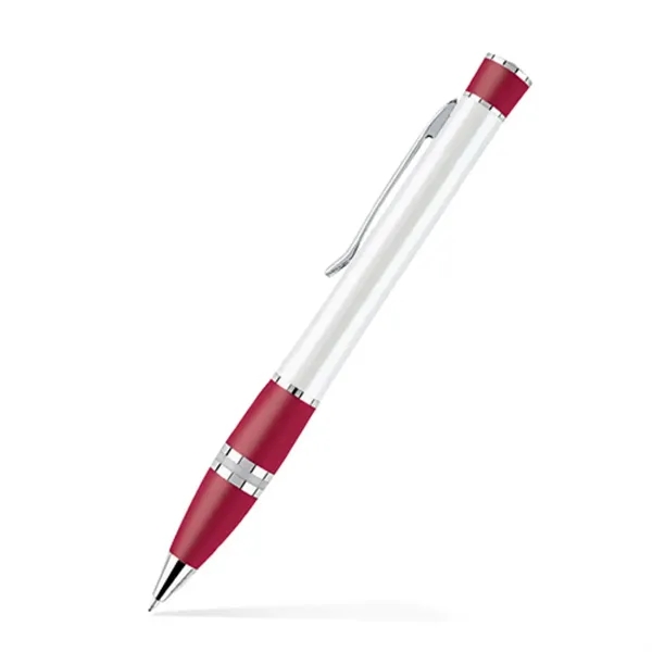 Sleek twist action pen with pearl coated white barrel.... from ASI 55583 GMG Pen / Ultra PENWORKS