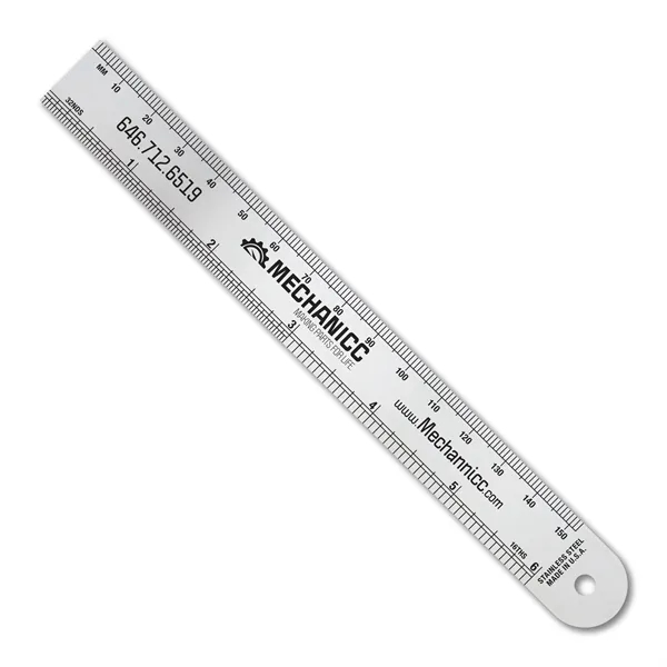 .020 stainless steel 6.75" x 0.75" ruler measuring MM over 32nds... from ASI 53430 Executive Line / Executive Line®
