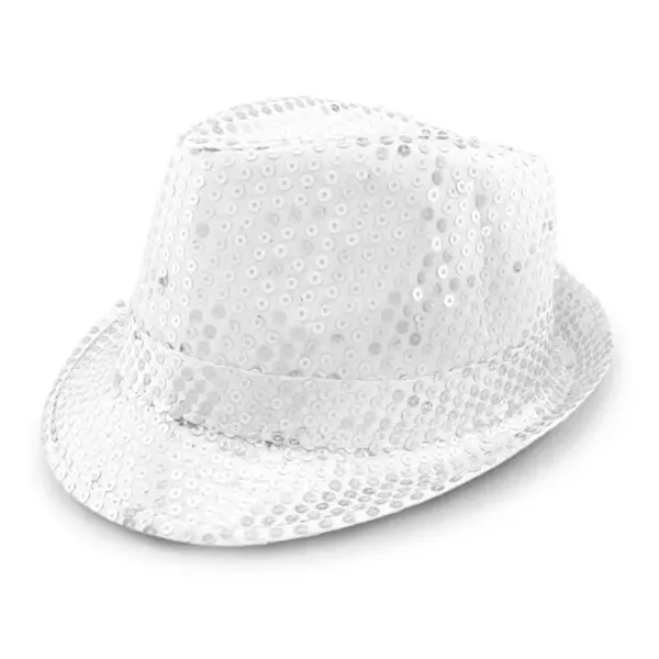 White fedora light up hat available unimprinted, with a black imprinted... from ASI 42016 Brighter Promotions Inc